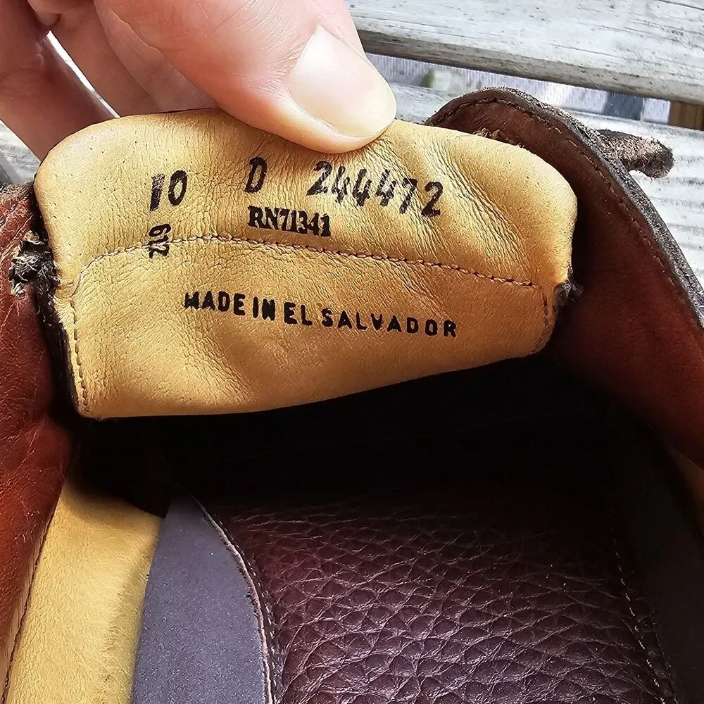 L.L.Bean Allagash Bison Handsewn Boat Shoes Men's 10 D Brown Leather Lug Sole